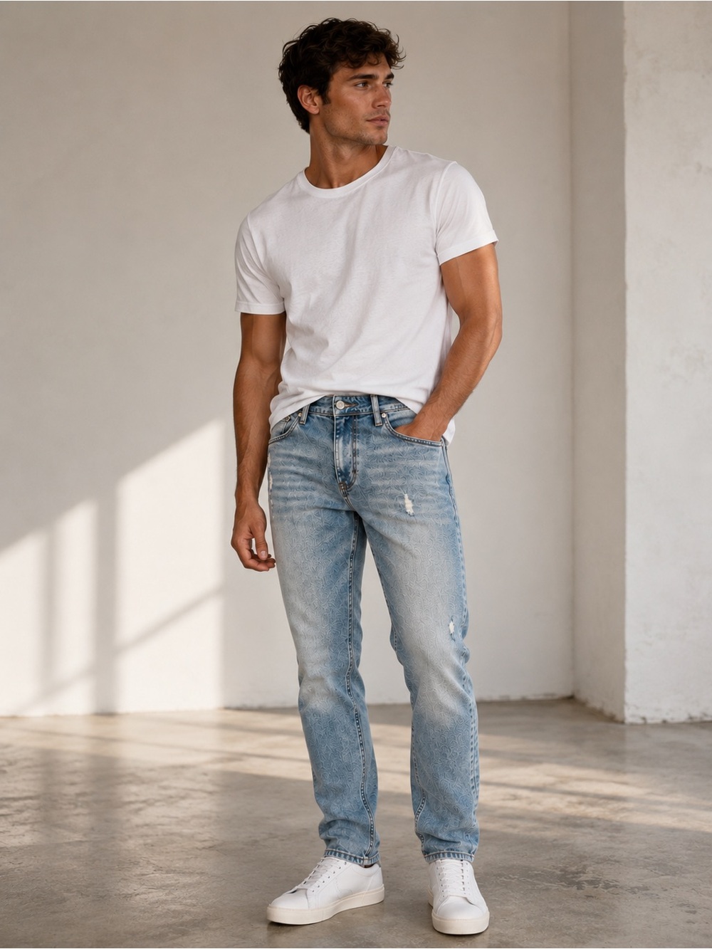 BlankNYC Wooster Slim Straight Distressed Jeans 30